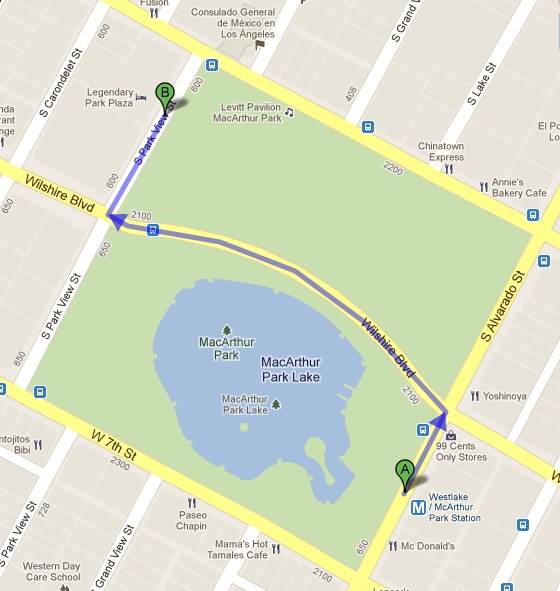 map to band shell in MacArthur Park